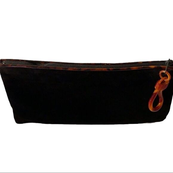 Shirl Miller Ltd Vintage Suede Clutch with Tortoise Shell Trim - Picture 5 of 8